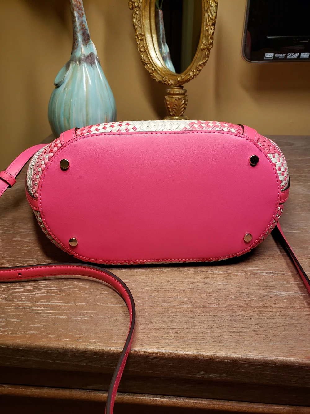 Kate Spade Wild Rose Woven Satchel w/ Detachable Strap (Retail $429) NWT! - Picture 7 of 8